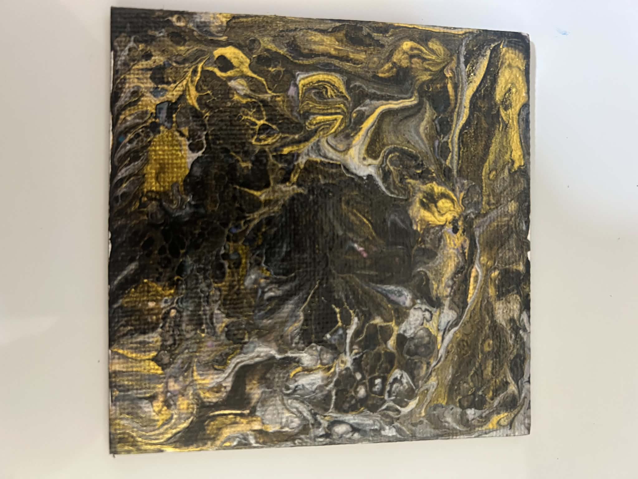 Paint Pour Fridge Magnet No. 16 — Handmade Original Art