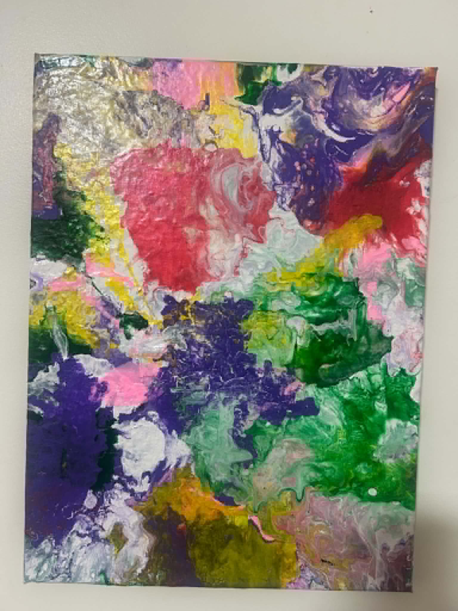Hidden Blooms — Original Paint Pour Canvas Art