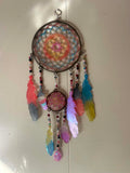 Double Dream Catcher – Resin & Glass Bead Sun Catcher