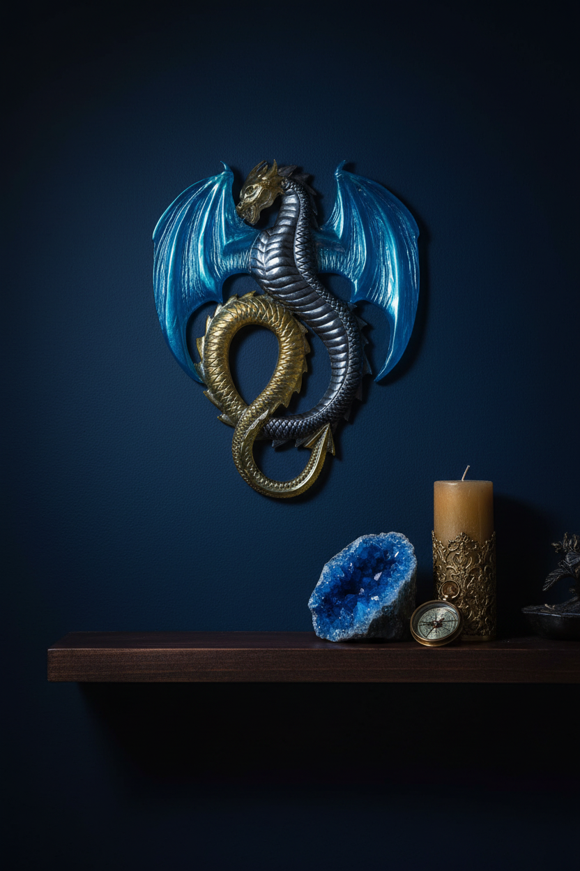 Blue Silver Gold Dragon lifestyle