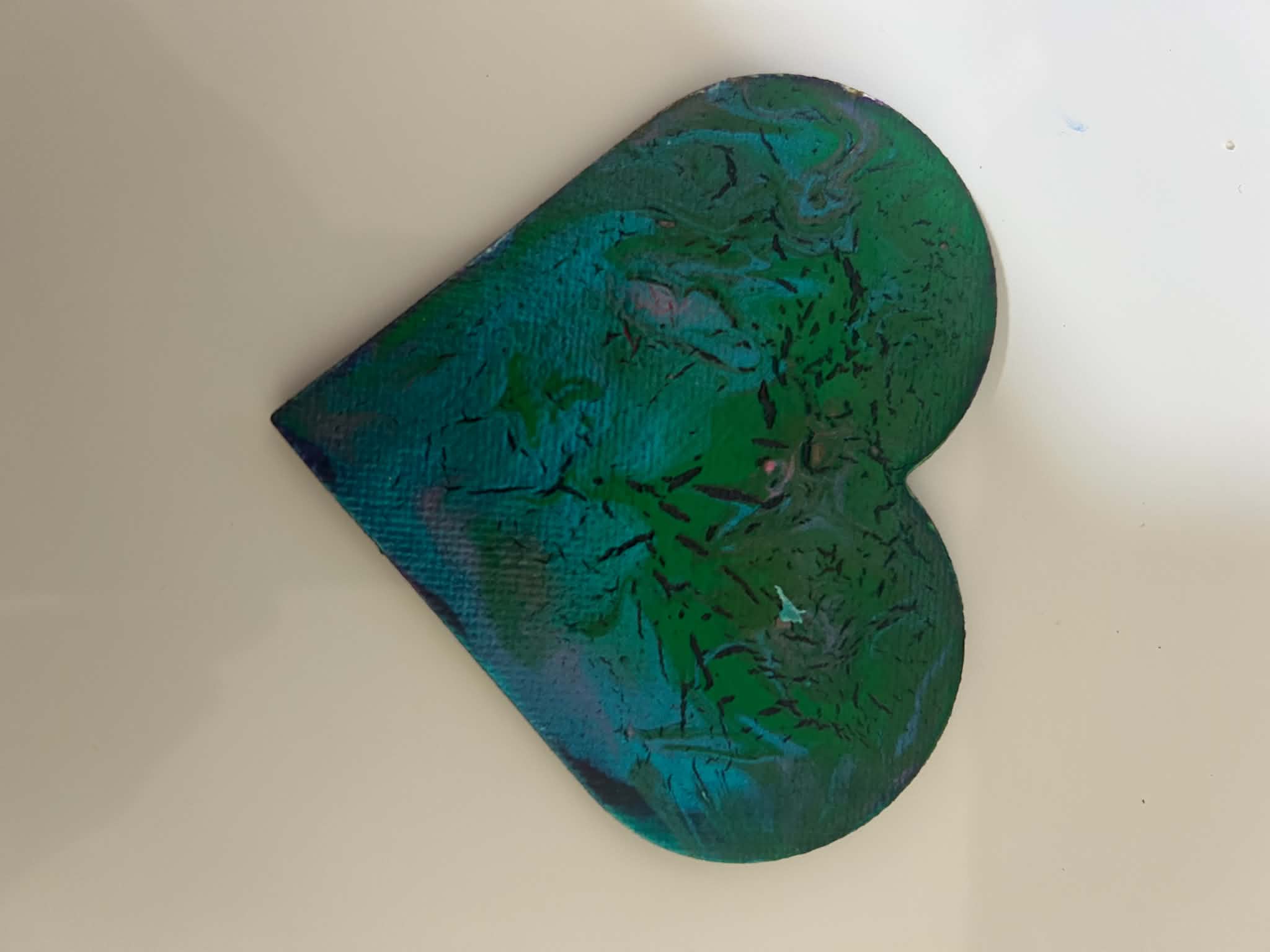 Paint Pour Fridge Magnet No. 3 — Green, Blue & Pink
