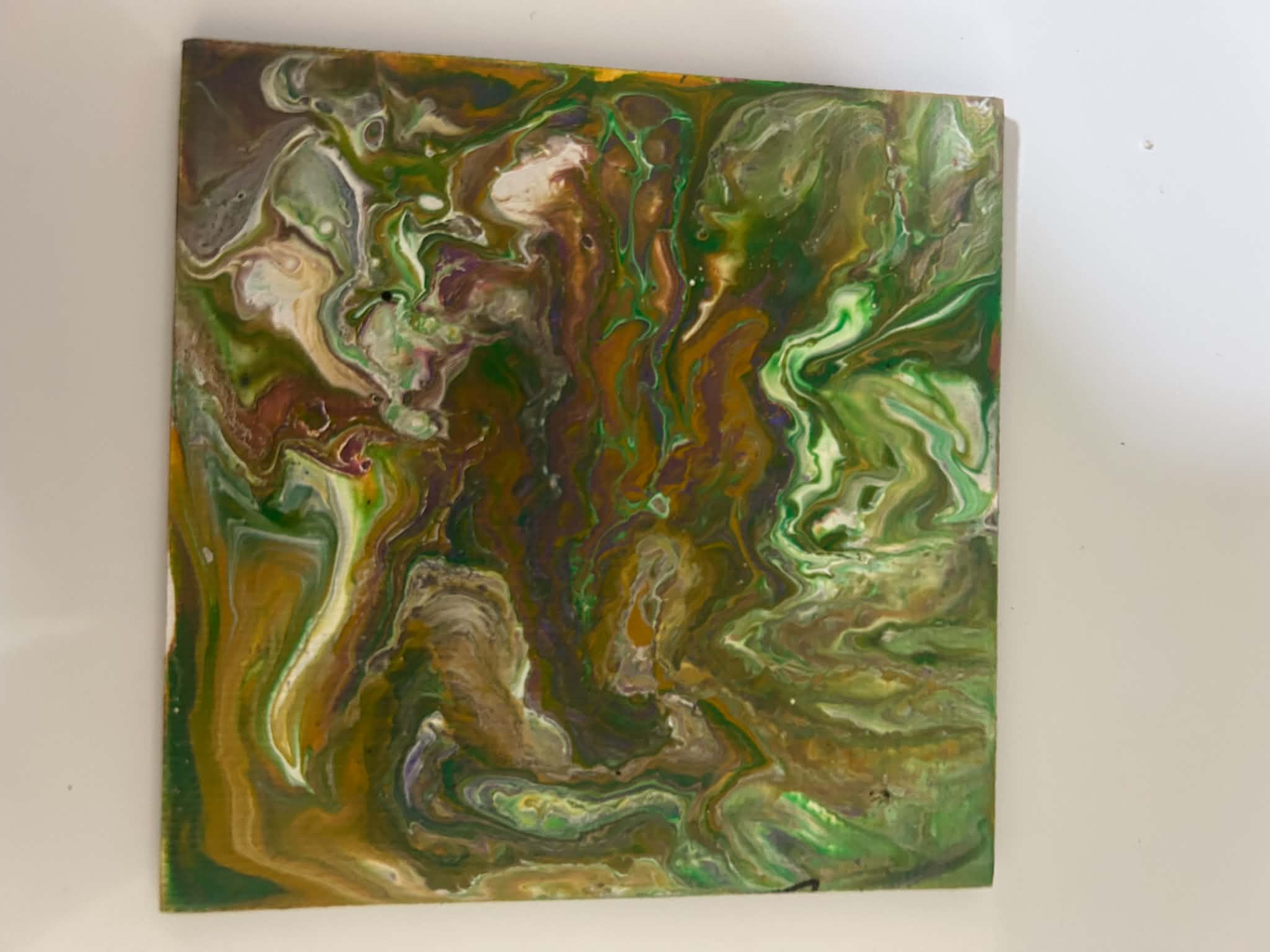 Paint Pour Fridge Magnet No. 15 — Handmade Original Art