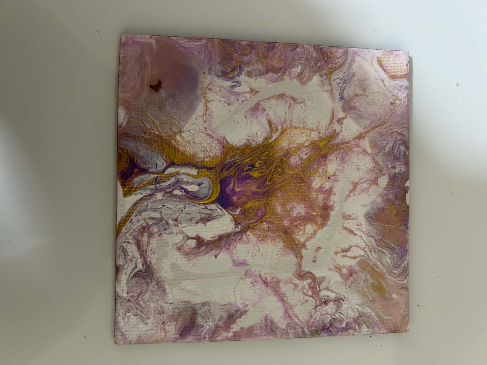 Paint Pour Fridge Magnet No. 18 — Handmade Original Art