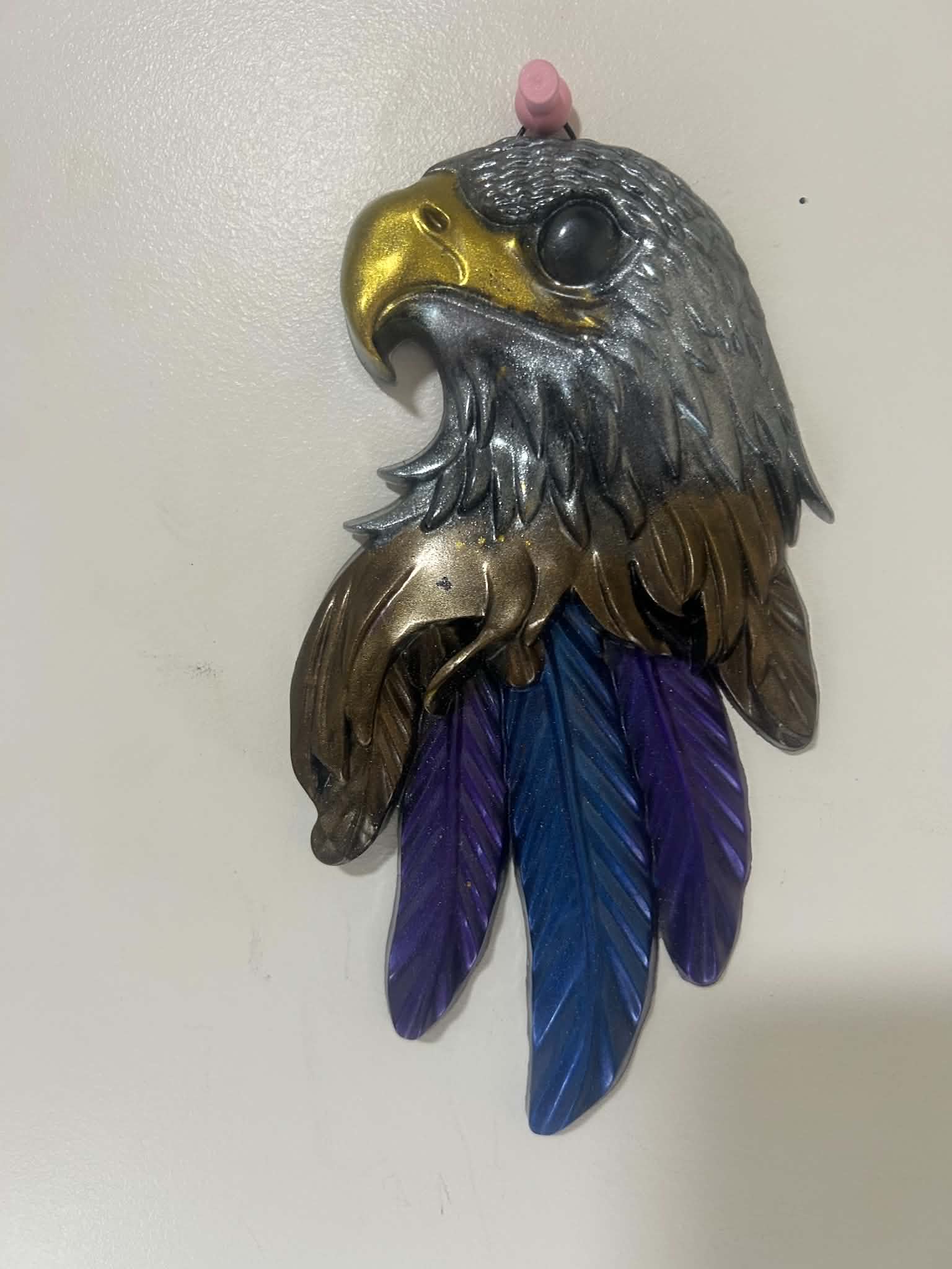 Resin Eagle Wall Hanging — Gold, Silver, Bronze, Blue & Purple