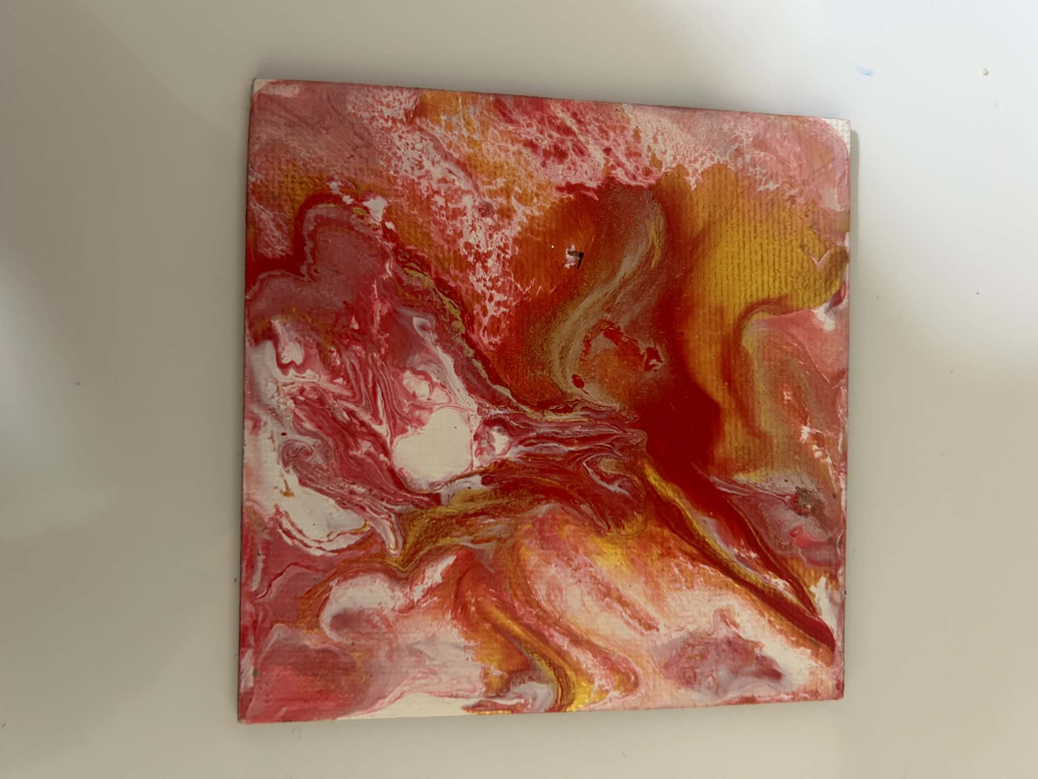 Paint Pour Fridge Magnet No. 17 — Handmade Original Art