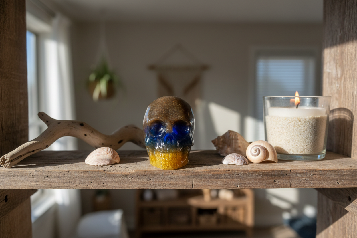 Medium Beachy Resin Skull lifestyle