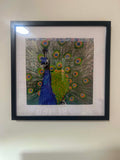 Peacock Diamond Art - Framed 16" x 16"