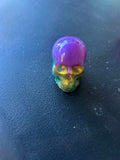 Skull Shelf Piece – Purple Blue Gold & Teal Resin Art